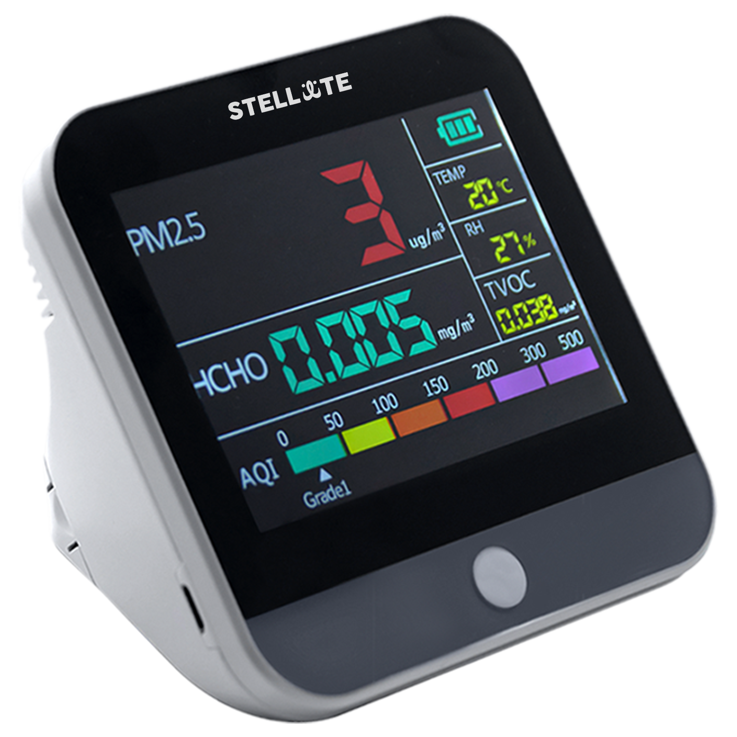 Indoor Air Quality Monitor, PM2.5/HCHO/TVOC/Temperature/Humidity