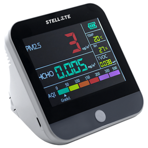 Stellate AQ100 Air Quality Monitor - Formaldehyde PM2.5 HCHO Detector TVOC Humidity AQI
